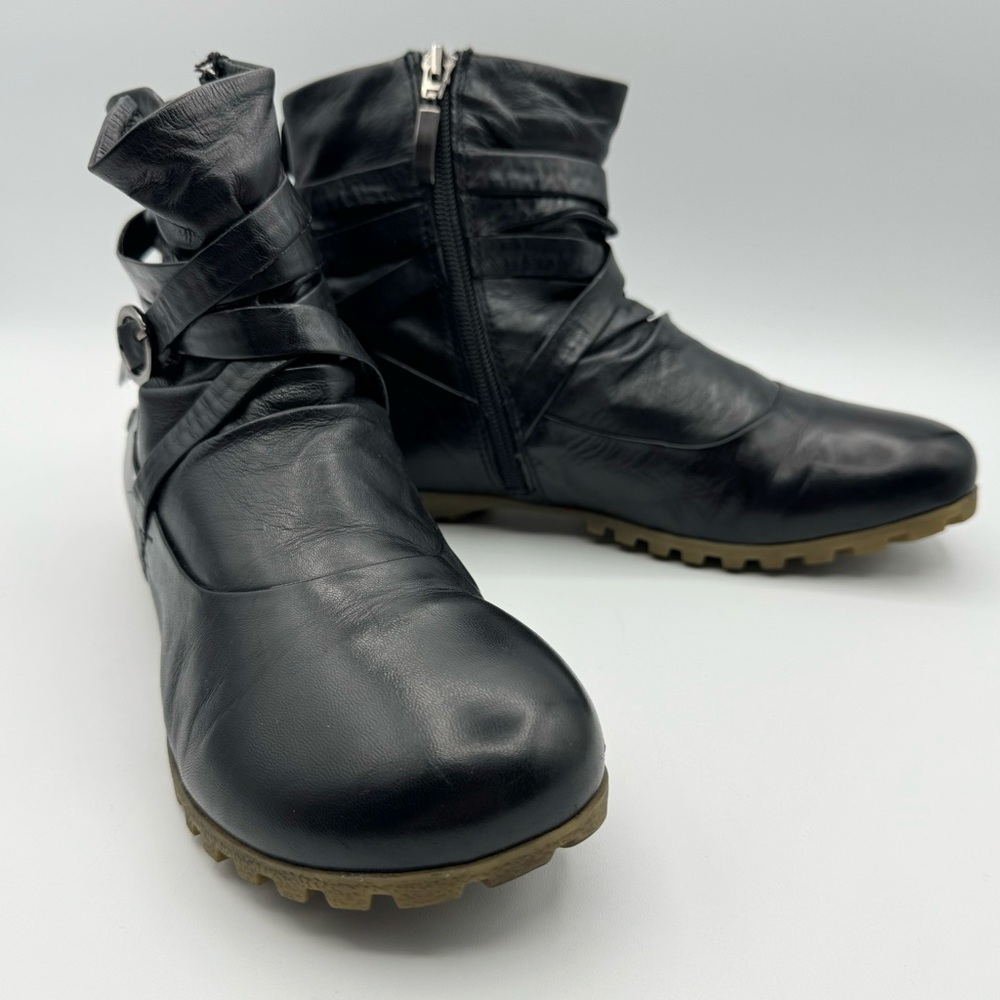 EUC Romika Fiona Leather Boots Black Zipper Ankle Booties EUR 38 US 8 Winter - Picture 4 of 14